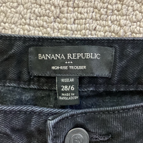 Banana Republic High-Rise Black Denim Trousers - Picture 3 of 8